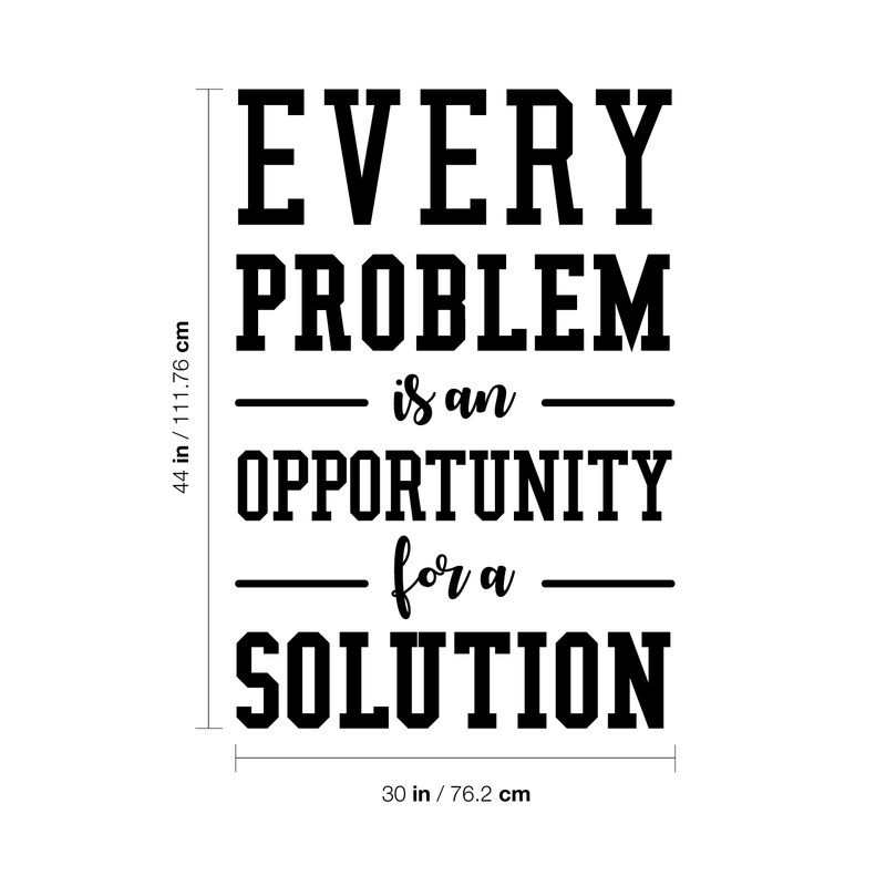 Vinyl Wall Art Decal - Every Problem Is An Opportunity For A Solution - Modern Motivational Quote For Home Bedroom Living Room Office Workplace Classroom School Decoration Sticker 4