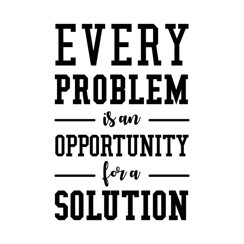 Vinyl Wall Art Decal - Every Problem Is An Opportunity For A Solution - 44" x 30" - Modern Motivational Quote For Home Bedroom Living Room Office Workplace Classroom School Decoration Sticker 1