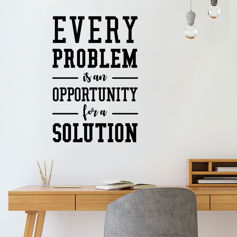 Vinyl Wall Art Decal - Every Problem Is An Opportunity For A Solution - Modern Motivational Quote For Home Bedroom Living Room Office Workplace Classroom School Decoration Sticker 5