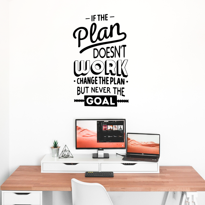 Vinyl Wall Art Decal - If The Plan Doesn't Work Change The Plan But Never The Goal - 50" x 30" - Modern Motivational Quote For Home Bedroom Living Room Office Workplace School Decoration Sticker 3