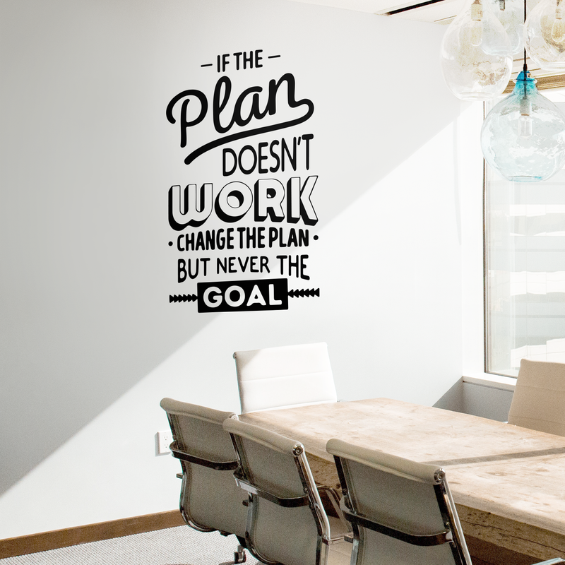 Vinyl Wall Art Decal - If The Plan Doesn't Work Change The Plan But Never The Goal - 50" x 30" - Modern Motivational Quote For Home Bedroom Living Room Office Workplace School Decoration Sticker 2
