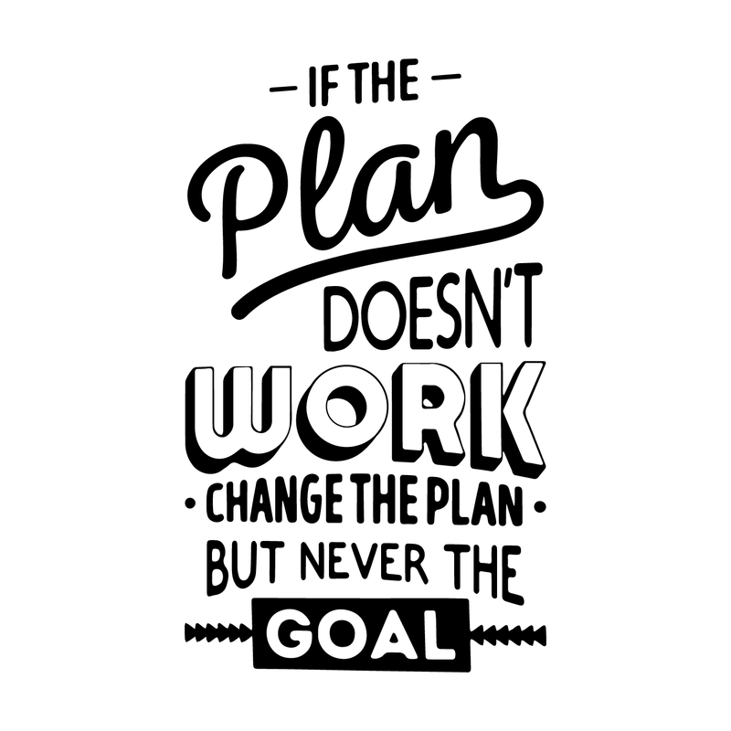 Vinyl Wall Art Decal - If The Plan Doesn't Work Change The Plan But Never The Goal - 32. - Motivational Home Bedroom Apartment Living Room Decor - Inspirational Workplace Office Work Quotes 5