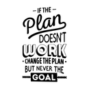 Vinyl Wall Art Decal - If The Plan Doesn't Work Change The Plan But Never The Goal - 50" x 30" - Modern Motivational Quote For Home Bedroom Living Room Office Workplace School Decoration Sticker 1