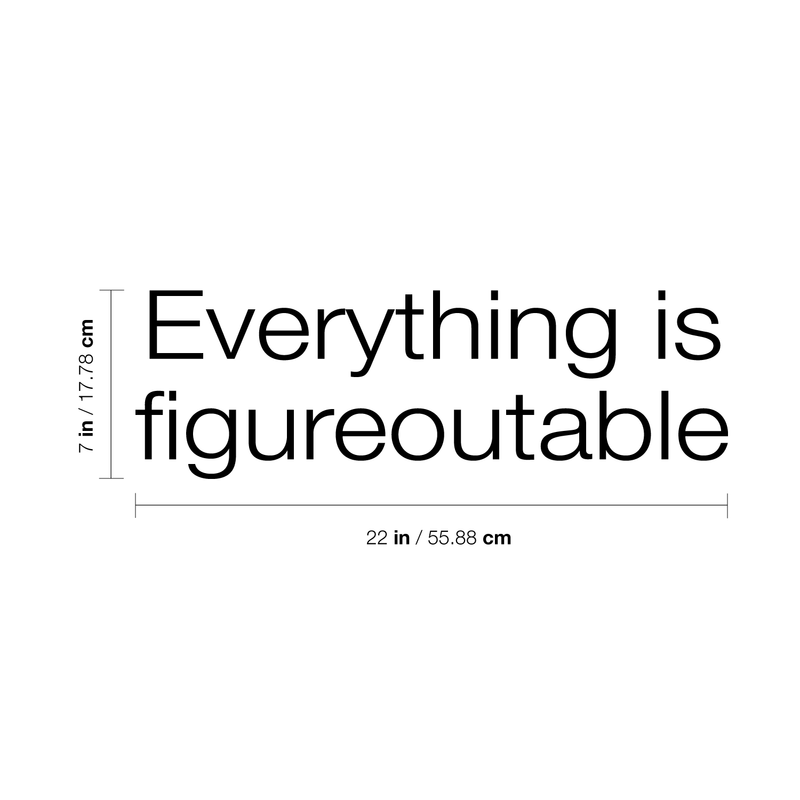 Vinyl Wall Art Decal - Everything Is Figureoutable - 7" x 22" - Modern Inspirational Life Quote For Home Bedroom Living Room Bathroom Kitchen Office Workplace Classroom School Decoration Sticker 4