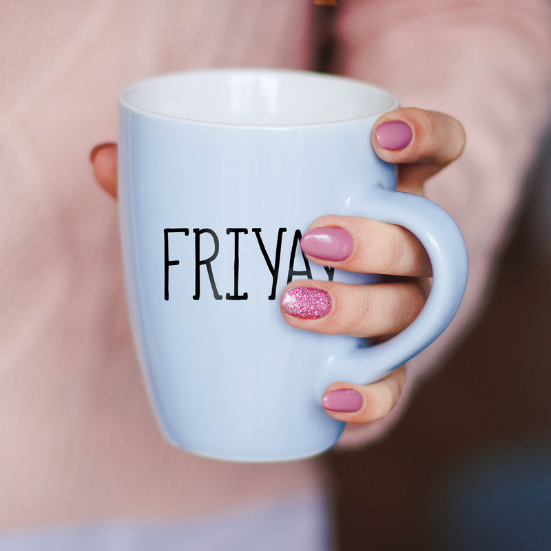 Vinyl Wall Art Decal - Friyay - 1" x 3" - Trendy Modern Quote For Home Bedroom Coffee Cup Thermos Mug Laptop Computer Skin Notebook Luggage Car Bumper Sticker Decoration 2