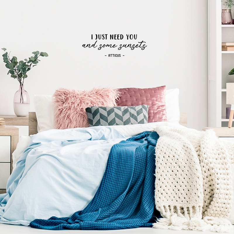 Vinyl Wall Art Decal - I Just Need You And Some Sunshine - 11" x 32" - Trendy Inspirational Quote For Home Apartment Bedroom Living Room Bathroom Entryway Office Decoration Sticker 2