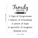 Vinyl Wall Art Decal - Family Recipe - 24. Sweet Charming Design For Home Dining Room Living Room Kitchen Bakery Workplace Restaurant Bar Shop Chef Cook Decoration Sticker 4