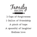 Vinyl Wall Art Decal - Family Recipe - 24.5" x 22" - Sweet Charming Design For Home Dining Room Living Room Kitchen Bakery Workplace Restaurant Bar Shop Chef Cook Decoration Sticker 4