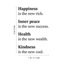 Vinyl Wall Art Decal - Happiness Inner Peace Health Kindness - 26" x 17" - Trendy Inspirational Quote For Home Apartment Bedroom Living Room Kitchen Office Workplace School Decoration Sticker 4