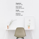 Vinyl Wall Art Decal - Happiness Inner Peace Health Kindness - 26" x 17" - Trendy Inspirational Quote For Home Apartment Bedroom Living Room Kitchen Office Workplace School Decoration Sticker 3