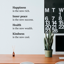 Vinyl Wall Art Decal - Happiness Inner Peace Health Kindness - Trendy Inspirational Quote For Home Apartment Bedroom Living Room Kitchen Office Workplace School Decoration Sticker 2