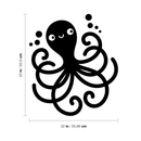 Vinyl Wall Art Decal - Happy Octopus - 25" x 22" - Cute Sea Cephalopod Animal Design For Kids Home Apartment Nursery Playroom Bedroom Window Classroom Sticker Decoration 1