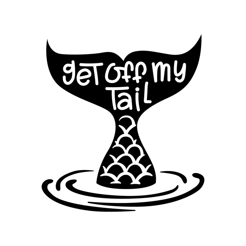 Vinyl Wall Art Decal - Get Off My Tail - 24" x 22" - Modern Cute Mermaid Fin Water Shape Trendy Fantasy Girls Teens Nursery Playroom Bedroom Living Room Apartment Home Sticker Decals 5