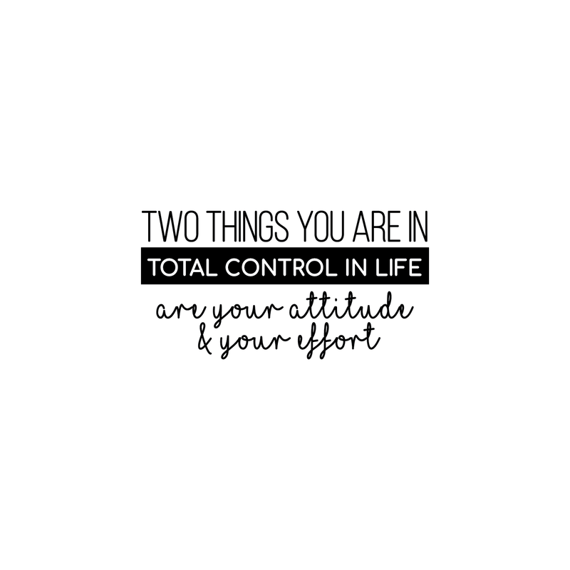 Vinyl Wall Art Decal - Two Things You Are In Total Control In Life Attitude Effort - 13" x 25" - Modern Motivational Quote For Home Bedroom Living Room Kitchen Office Workplace School Decor Sticker 1