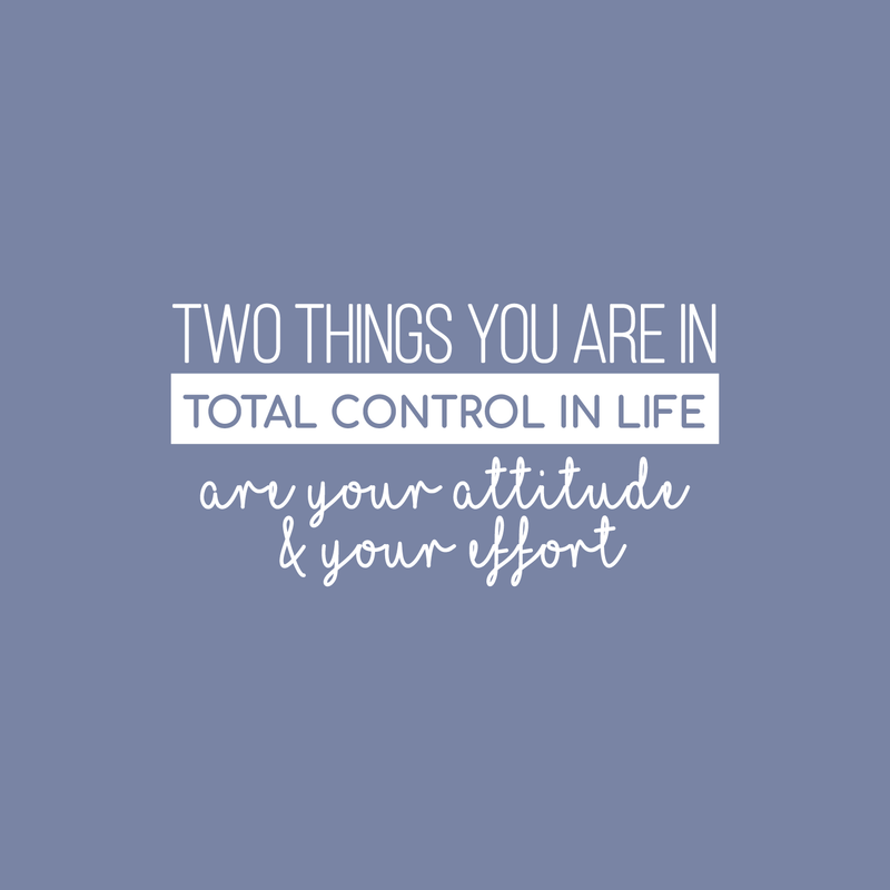 Vinyl Wall Art Decal - Two Things You Are In Total Control In Life Attitude Effort - 13" x 25" - Modern Motivational Quote For Home Bedroom Living Room Kitchen Office Workplace School Decor Sticker 1