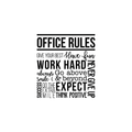 Vinyl Wall Art Decal - Office Rules Give Your Best Work Hard Never Give Up Think Positive - 40" x 36.5" - Modern Motivational Quote For Home Office Workplace School Decoration Sticker 1