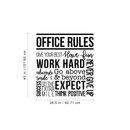 Vinyl Wall Art Decal - Office Rules Give Your Best Work Hard Never Give Up Think Positive - 40" x 36.5" - Modern Motivational Quote For Home Office Workplace School Decoration Sticker 4