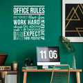 Vinyl Wall Art Decal - Office Rules Give Your Best Work Hard Never Give Up Think Positive - 40" x 36.5" - Modern Motivational Quote For Home Office Workplace School Decoration Sticker 1