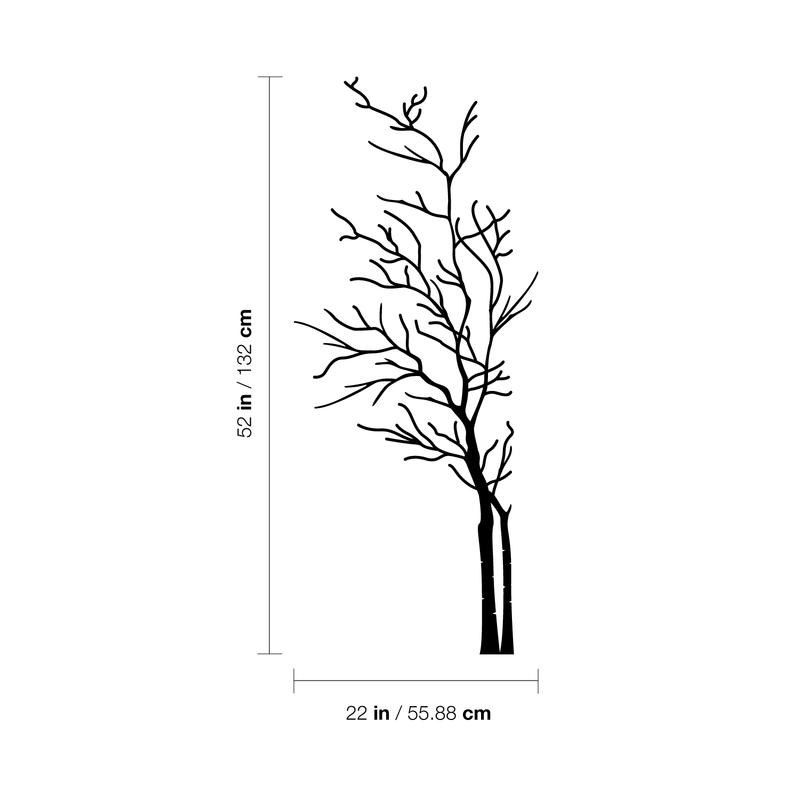 Vinyl Wall Art Decal - Tree - 52" x 22" - Trendy Minimalist Nature Branches Modern Home Bedroom Apartment Workplace Living Room Dorm Room Daycare Nursery Indoor Decoration 4