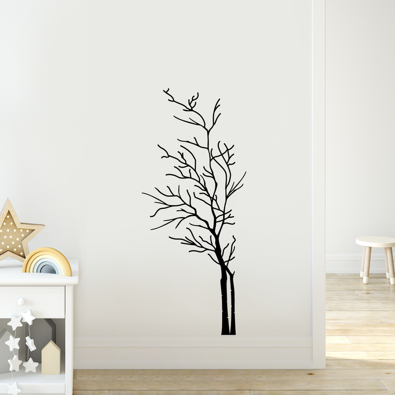 Vinyl Wall Art Decal - Tree - 52" x 22" - Trendy Minimalist Nature Branches Modern Home Bedroom Apartment Workplace Living Room Dorm Room Daycare Nursery Indoor Decoration 3