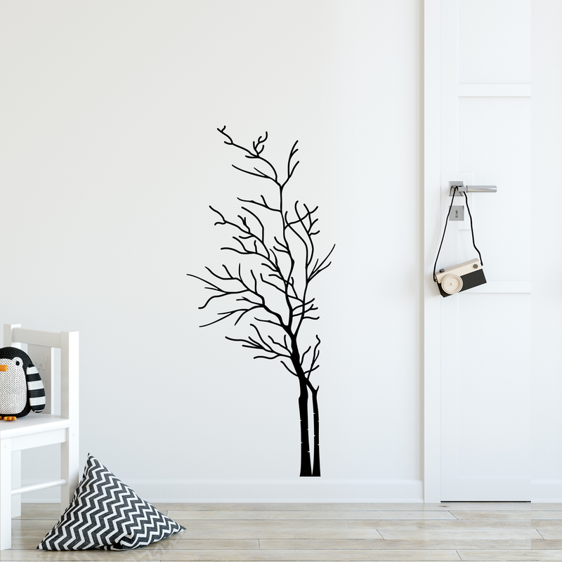 Vinyl Wall Art Decal - Tree - Trendy Minimalist Nature Branches Modern Home Bedroom Apartment Workplace Living Room Dorm Room Daycare Nursery Indoor Decoration 2