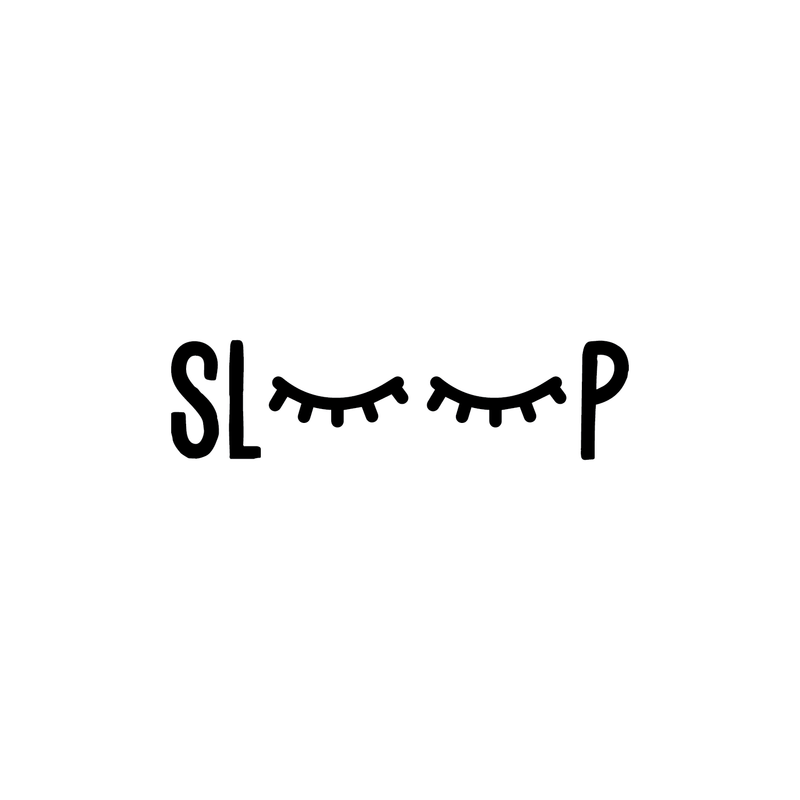 Vinyl Wall Art Decal - Sleep - Modern Cute Sleepy Eyes Design For Home Apartment Bedroom Kids Room Nursery Playroom Living Room Daycare Preschool Decoration Sticker 5