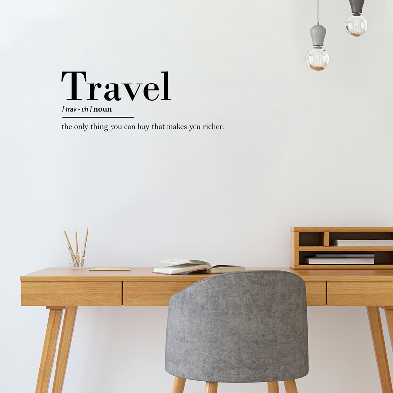 Vinyl Wall Art Decal - Travel The Only Thing You Can Buy That Makes You Richer- 10" x 27" - Trendy Traveler Vacation Trip Quote For Home Bedroom Living Room Apartment Office Agency Decor Sticker 3