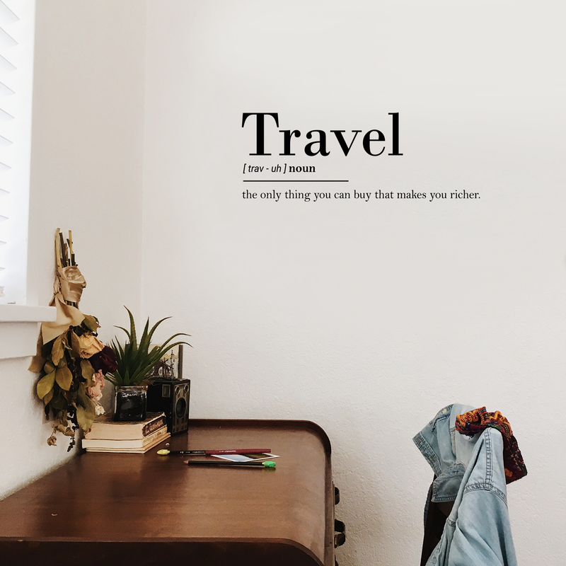 Vinyl Wall Art Decal - Travel The Only Thing You Can Buy That Makes You Richer- Trendy Traveler Vacation Trip Quote For Home Bedroom Living Room Apartment Office Agency Decor Sticker 2