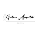 Vinyl Wall Art Decal - Guten Appetit - 7" x 36" - Modern Trendy Food Quote For Home Apartment Kitchen Living Room Dining Room Restaurant Bar Wedding Table Decoration Sticker 1