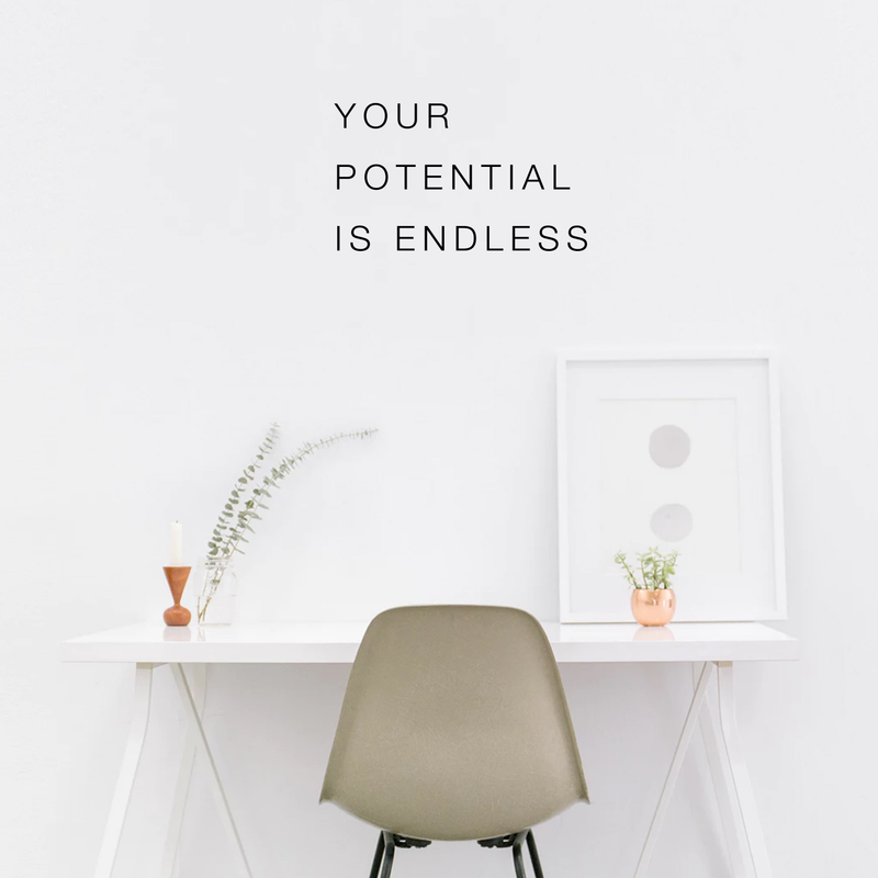 Vinyl Wall Art Decal - Your Potential Is Endless - 17" x 29" - Modern Self Esteem Inspirational Quote For Home Bedroom Apartment Living Room Work Office Decoration Sticker 3