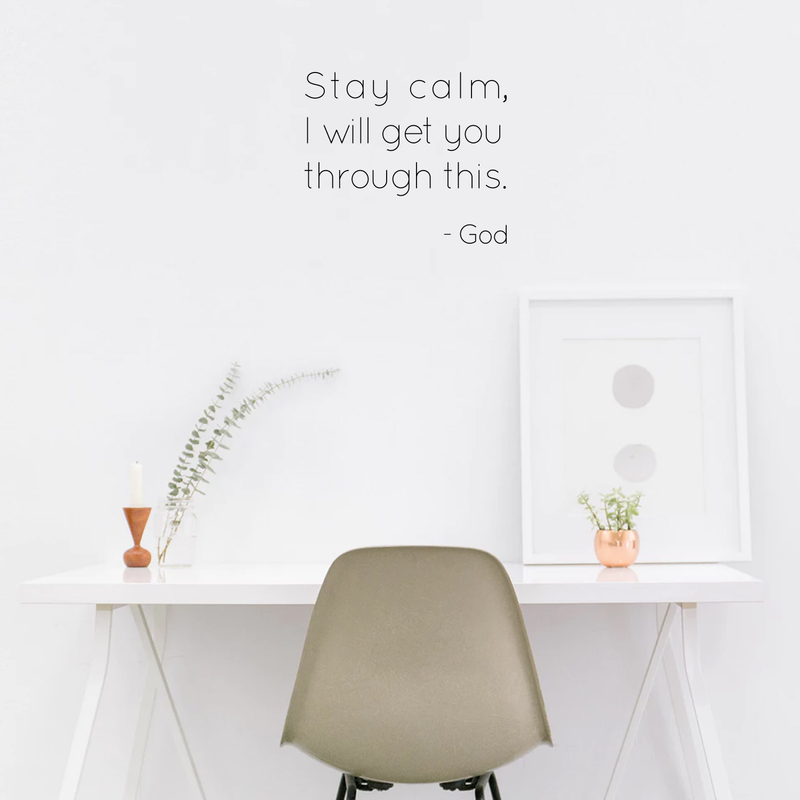 Vinyl Wall Art Decal - Stay Calm I Would Take You Through This God - 17" x 20" - Modern Inspirational Religious Quote For Home Bedroom Apartment Living Room School Office Decoration Sticker 2