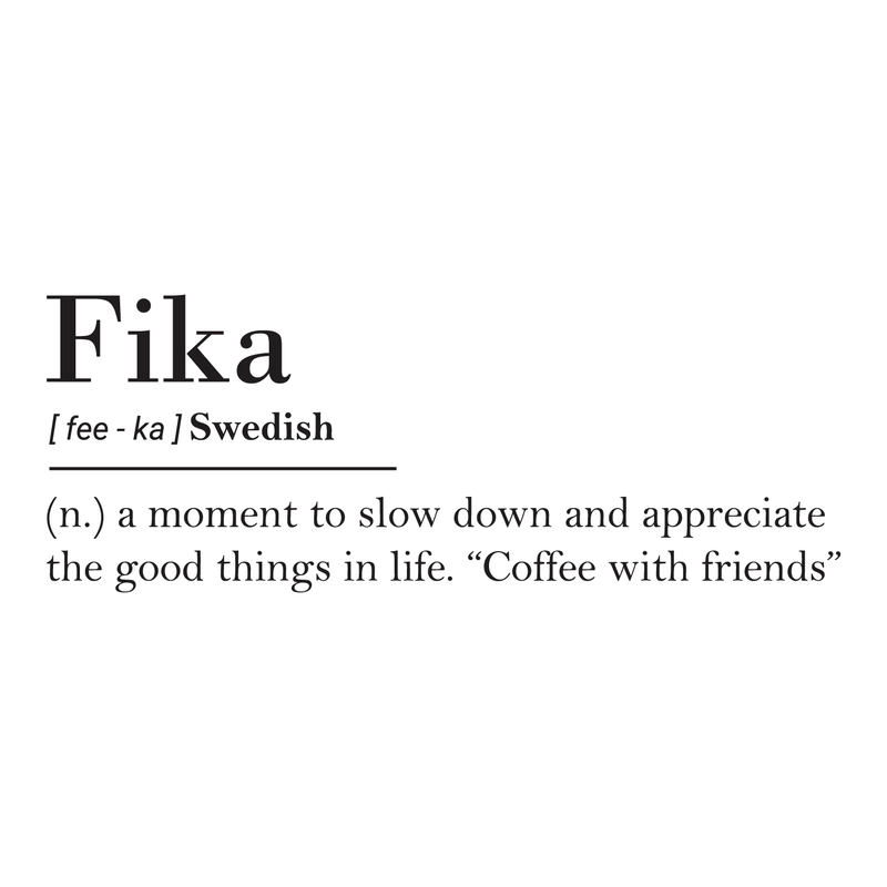 Vinyl Wall Art Decal - Fika Swedish Definition - Trendy Inspirational Modern Quotes For Home Bedroom Office Living Room Apartment Work Indoor Outdoor Decoration 1