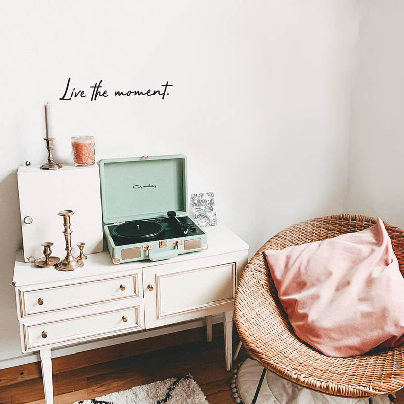 Vinyl Wall Art Decal - Live The Moment - Life Moments Inspirational Positive Quote For Home Bedroom Apartment Living Room Work Office Decoration Sticker 3