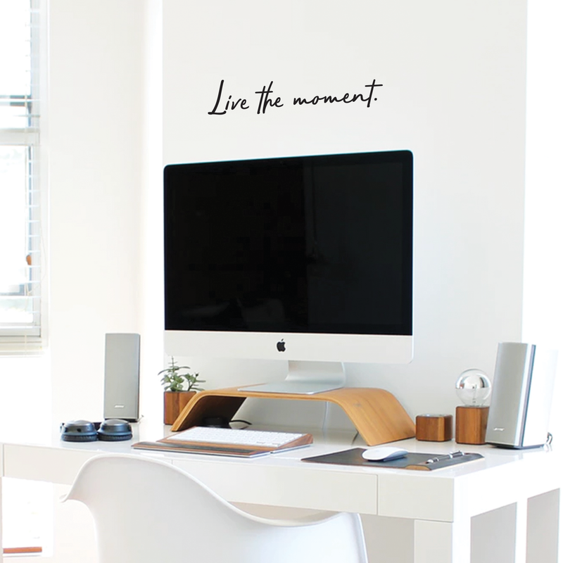 Vinyl Wall Art Decal - Live The Moment - Life Moments Inspirational Positive Quote For Home Bedroom Apartment Living Room Work Office Decoration Sticker 2