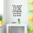 Vinyl Wall Art Decal - I Am Smart I Am Kind I Am Silly I am Honest - Positive Words Of Affirmations For Home Apartment Bedroom Living Room Classroom School Office Decoration Sticker 2