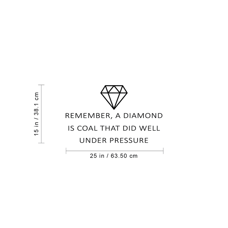 Vinyl Wall Art Decal - Remember A Diamond Is Coal That Did Well Under Pressure - Inspirational Quote For Home Bedroom Apartment Living Room Work Office Indoor Decor 4