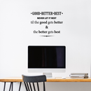 Vinyl Wall Art Decal - Good Better Best - 17" x 22" - Modern Inspirational Motivational Quote For Home Apartment Bedroom Living Room Office School Decoration Sticker 2