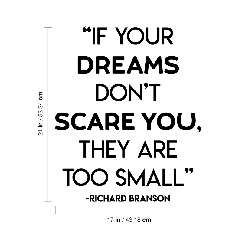 Vinyl Wall Art Decal - If Your Dreams Don't Scare You They Are Too Small - Modern Inspirational Quote For Home Apartment Bedroom Living Room School Office Decoration Sticker 4