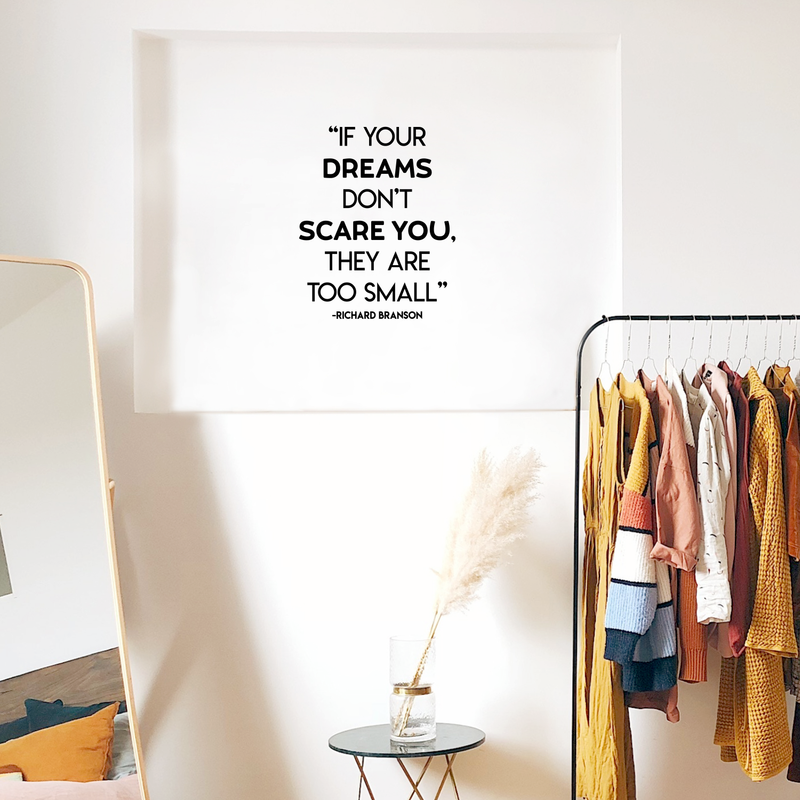 Vinyl Wall Art Decal - If Your Dreams Don't Scare You They Are Too Small - Modern Inspirational Quote For Home Apartment Bedroom Living Room School Office Decoration Sticker 2