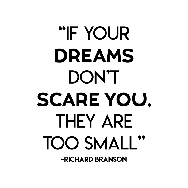 Vinyl Wall Art Decal - If Your Dreams Don't Scare You They Are Too Small - 21" x 17" - Modern Inspirational Quote For Home Apartment Bedroom Living Room School Office Decoration Sticker 1