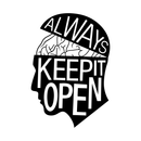 Vinyl Wall Art Decal - Always Keep It Open - 32" x 22" - Modern Trendy Motivational Brain Design Quote For Home Apartment Bedroom Living Room School Classroom Office Decoration Sticker 1