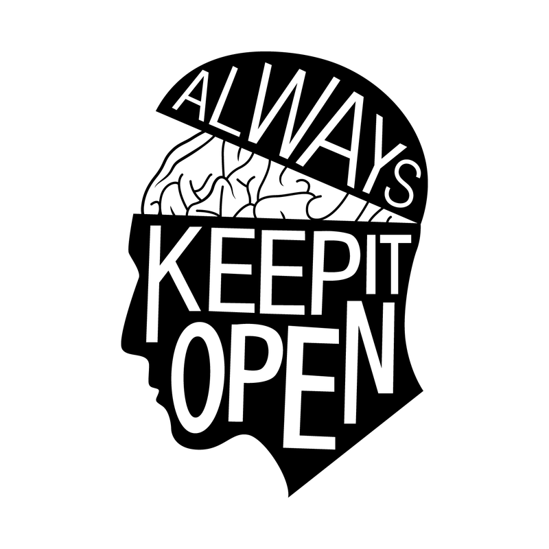 Vinyl Wall Art Decal - Always Keep It Open - Modern Trendy Motivational Brain Design Quote For Home Apartment Bedroom Living Room School Classroom Office Decoration Sticker 5