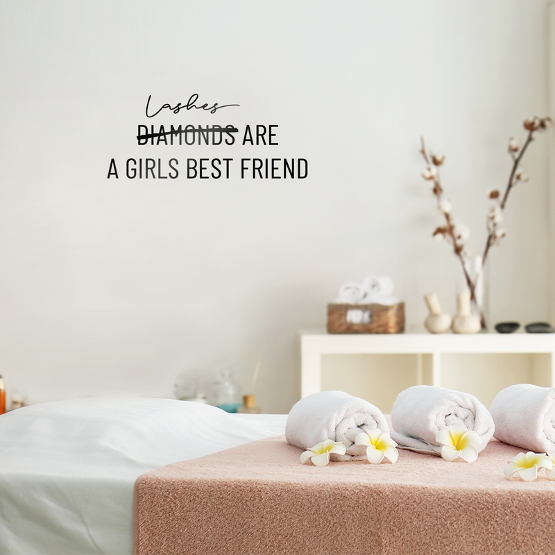 Vinyl Wall Art Decal - Lashes Are A Girls Best Friend - Women's Makeup Lovers Modern Trendy Women Girls Home Bedroom Apartment Indoor Living Room Bathroom Vanity Decor 3