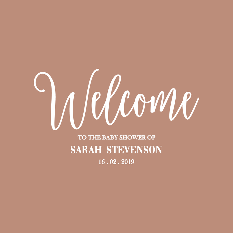 Vinyl Art Decal - Custom Welcome To The Baby Shower Of - - Name And Date Modern Horizontal Layout Personalized Special Event Greeting Family Pregnancy Friends Newborn Gifts 1