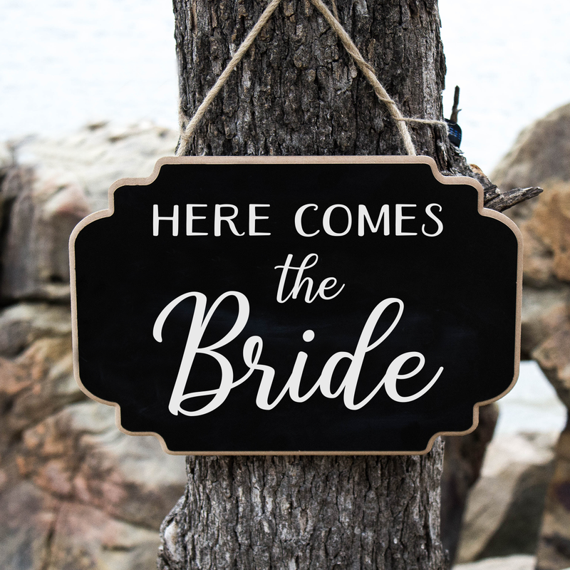 Vinyl Wall Art Decal - Here Comes The Bride - 12.5" x 17" - Trendy Modern Cute Quote For Bridal Shower Wedding Mirror Cardboard Decoration Sticker 3