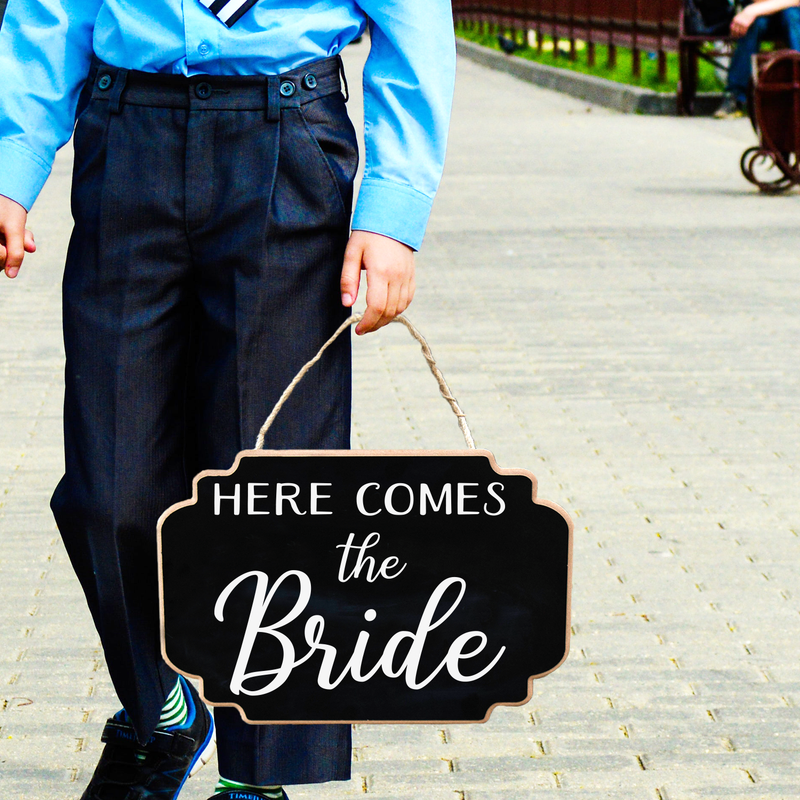 Vinyl Wall Art Decal - Here Comes The Bride - 12. Trendy Modern Cute Quote For Bridal Shower Wedding Mirror Cardboard Decoration Sticker 4