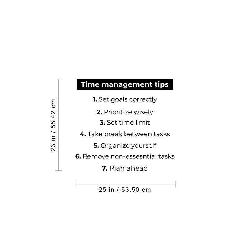 Vinyl Wall Art Decal - Time Management Tips - Modern Motivational Entrepreneurial Quote For Home Bedroom Living Room Office Company Business Workplace Decoration Sticker 4