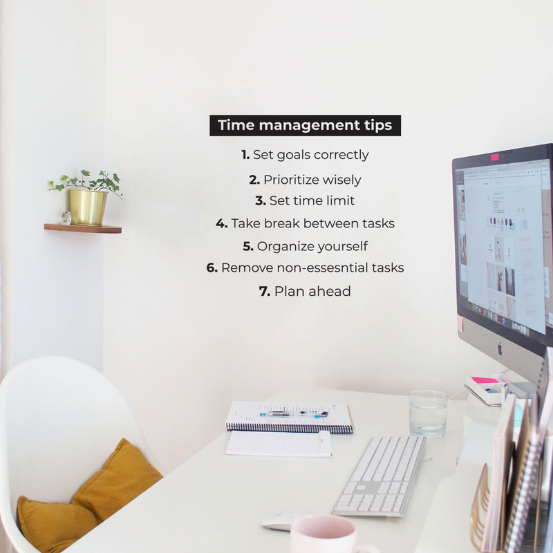 Vinyl Wall Art Decal - Time Management Tips - Modern Motivational Entrepreneurial Quote For Home Bedroom Living Room Office Company Business Workplace Decoration Sticker 2