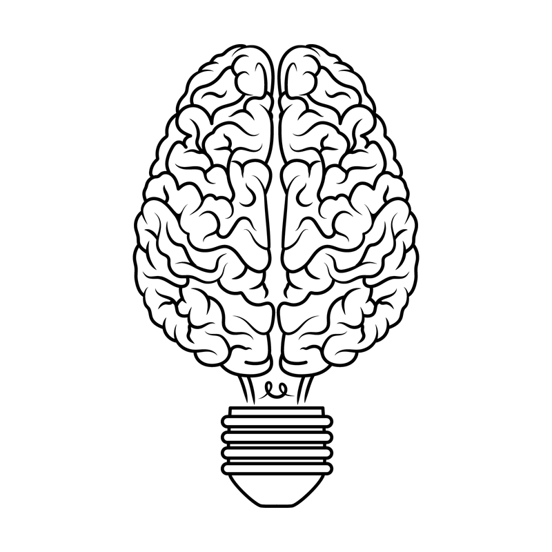 Vinyl Wall Art Decal - Brain Light Bulb - Trendy Creative Desgin For Home Bedroom Living Room Office School Classroom Decoration Sticker 1