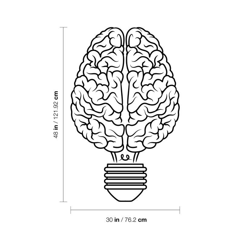 Vinyl Wall Art Decal - Brain Light Bulb - 48" x 30" - Trendy Creative Desgin For Home Bedroom Living Room Office School Classroom Decoration Sticker 5